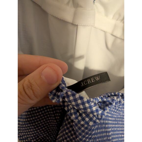 j crew gingham one piece swimsuit size 4 blue ruffle - Picture 4 of 9